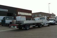 open be oplegger met hiab033T3 kraan